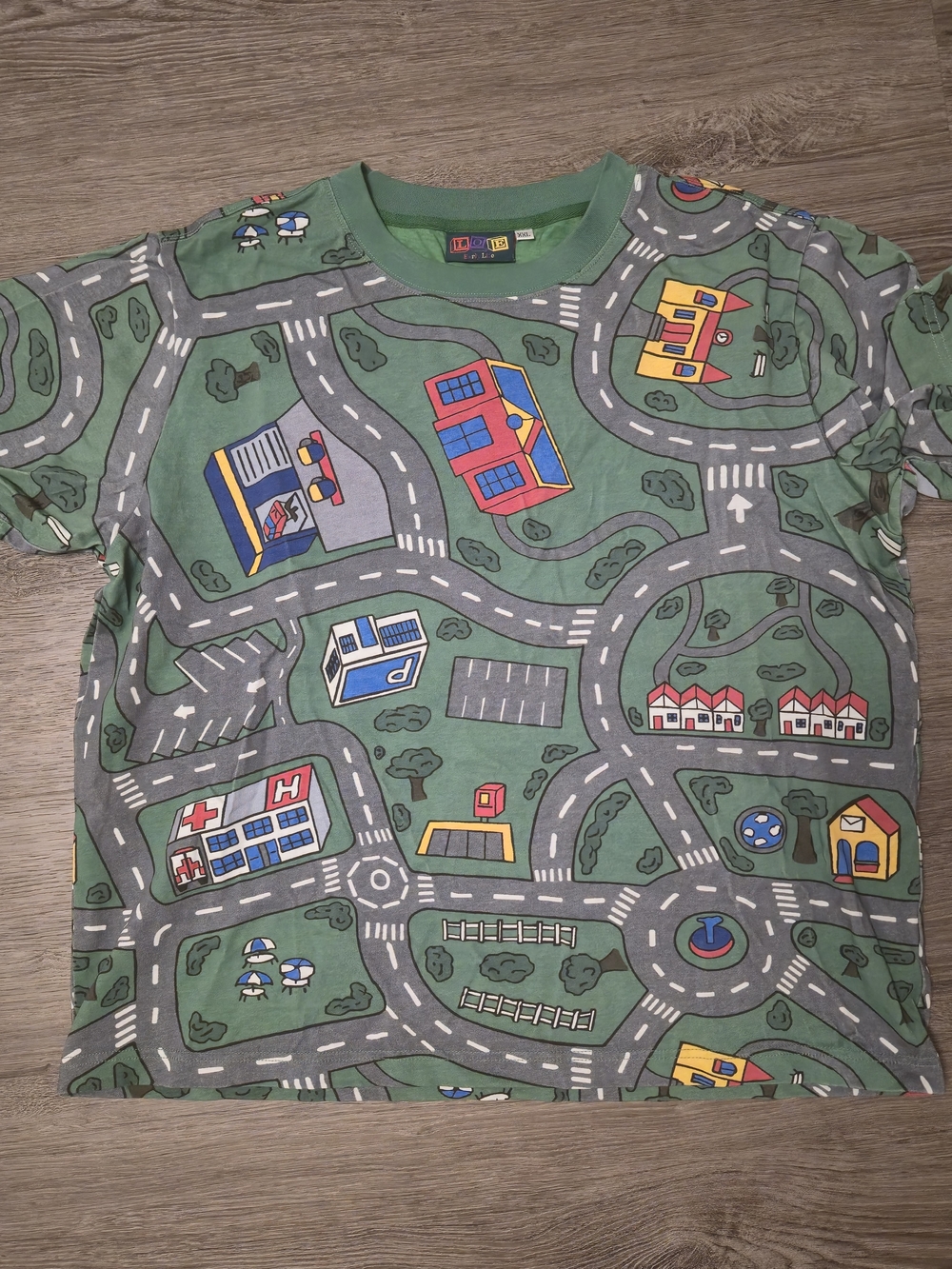 Kids Road Map Play T-Shirt in Green by (no brand)